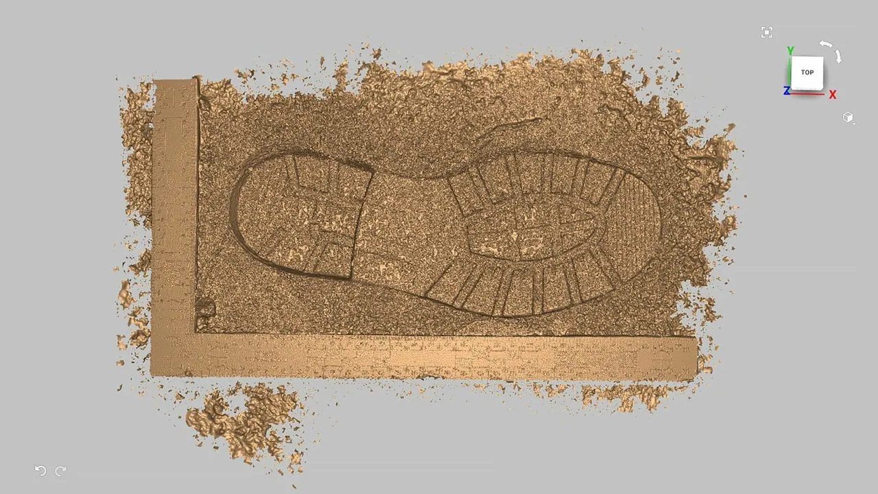3D-Dokumentation von Schuhabdrücken
