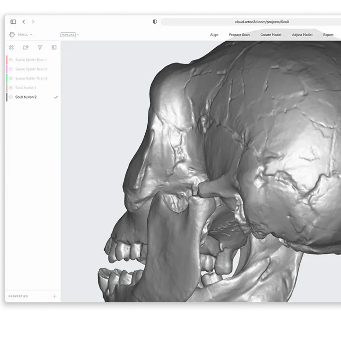 Artec Cloud used to share 3D scan data with a team