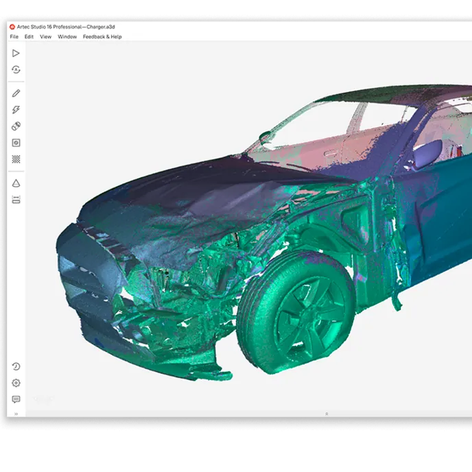 Artec Studio software processing a 3D scan
