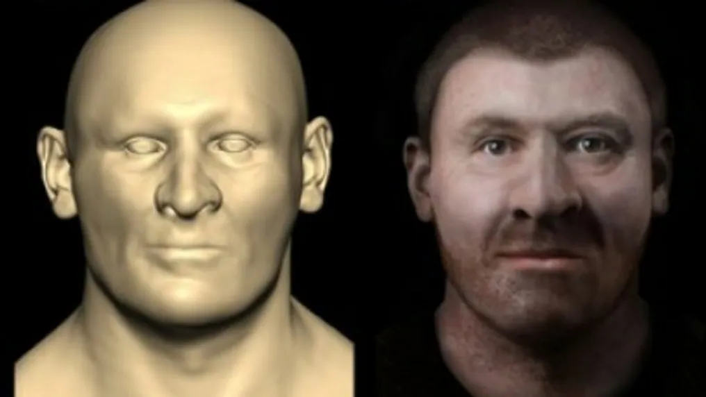 Facial reconstruction built from a 3D scan of a skull